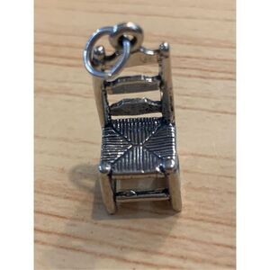 .925 Vintage Ladderback Chair Sterling Silver Jewelry Charm